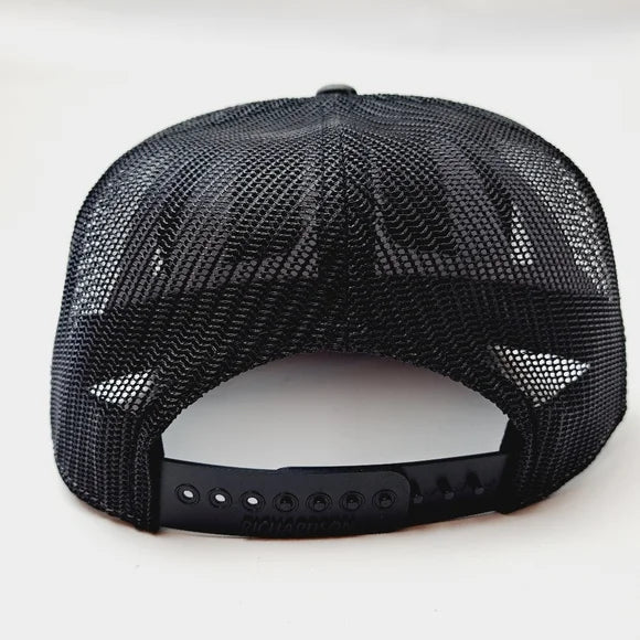 Copenhagen Richardson 7 Panel Flat Bill Trucker Mesh Snapback Black Gray