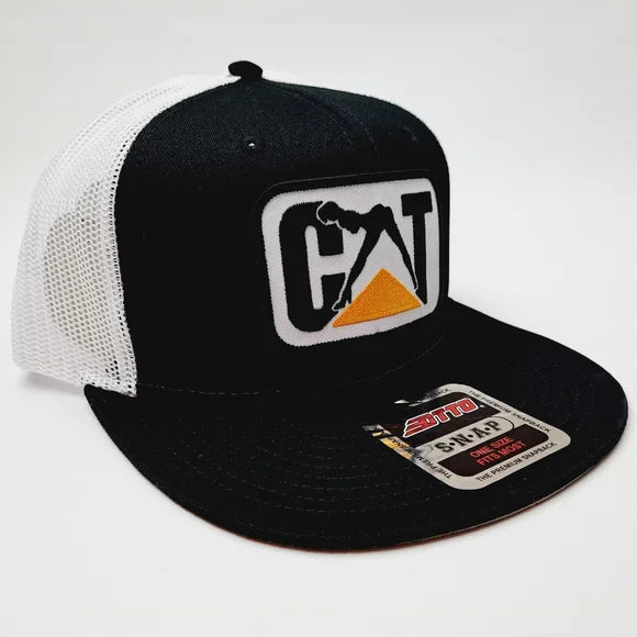 CAT Caterpillar Embroidered Patch Otto Flat Bill Trucker Mesh Adult Humor