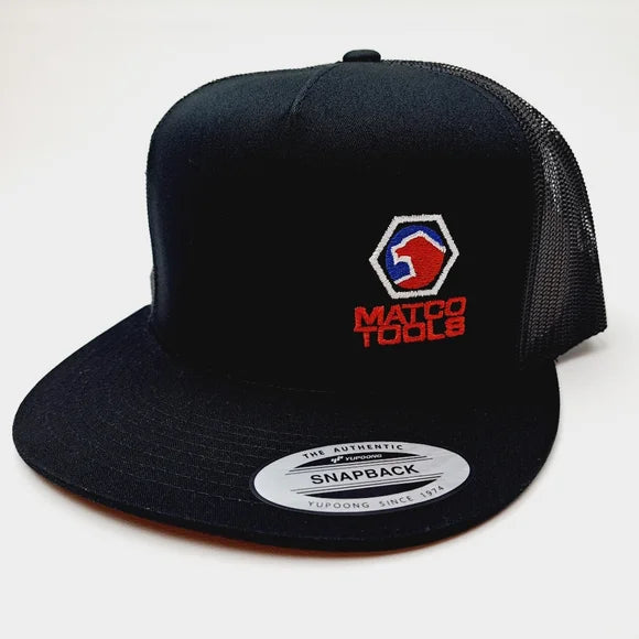 Matco Tools Direct Embroidered Flat Bill Trucker Mesh Snapback Cap Black