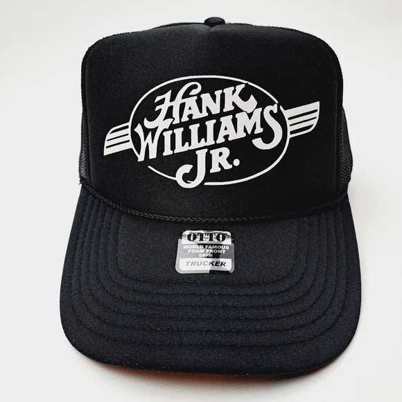 Hank Williams Jr. Bocephus Foam Trucker Mesh Snapback Cap Hat Black