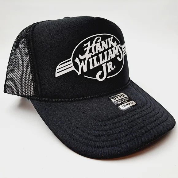 Hank Williams Jr. Bocephus Foam Trucker Mesh Snapback Cap Hat Black