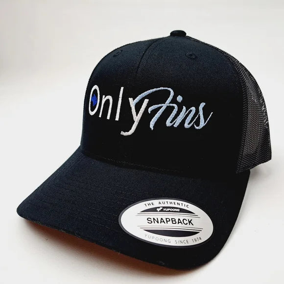 OnlyFins Only Fins Mens Baseball Cap Hat Low Profile Black
