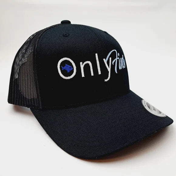 OnlyFins Only Fins Mens Baseball Cap Hat Low Profile Black