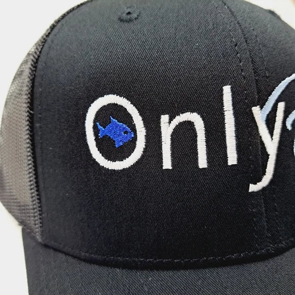 OnlyFins Only Fins Mens Baseball Cap Hat Low Profile Black