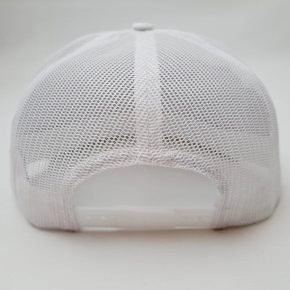 Overtime Hours Flat Bill Trucker Mesh Snapback White Oliver Anthony Music