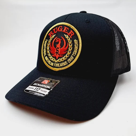 Ruger Embroidered Patch Richardson 112 Trucker Mesh Snapback Hat Cap Black