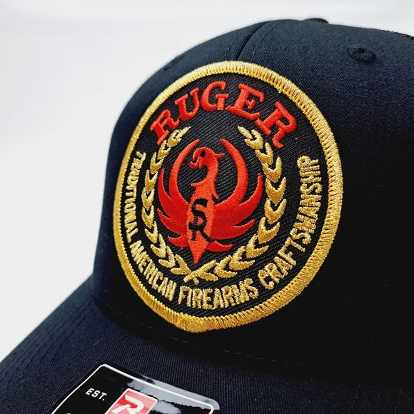Ruger Embroidered Patch Richardson 112 Trucker Mesh Snapback Hat Cap Black