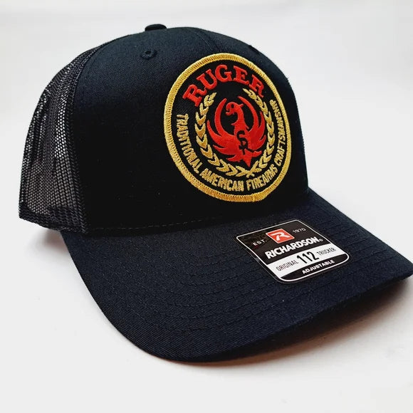 Ruger Embroidered Patch Richardson 112 Trucker Mesh Snapback Hat Cap Black