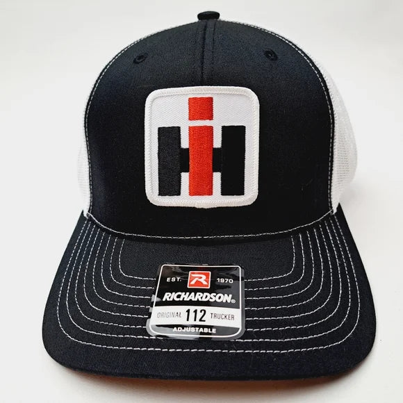 International Harvester Richardson 112 Trucker Mesh Snapback Cap Hat Black