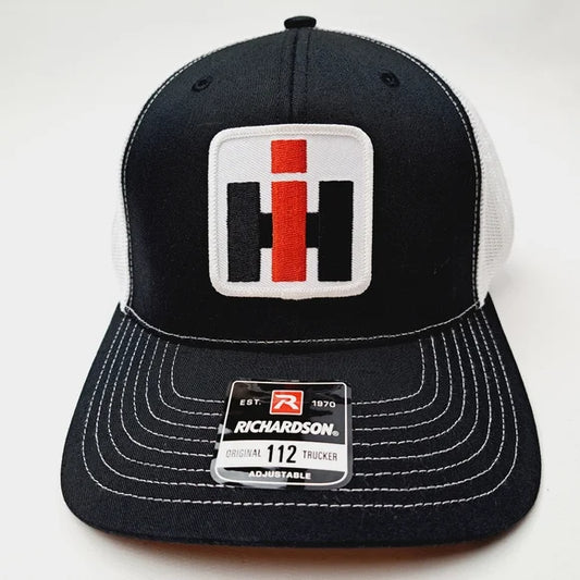 International Harvester Richardson 112 Trucker Mesh Snapback Cap Hat Black