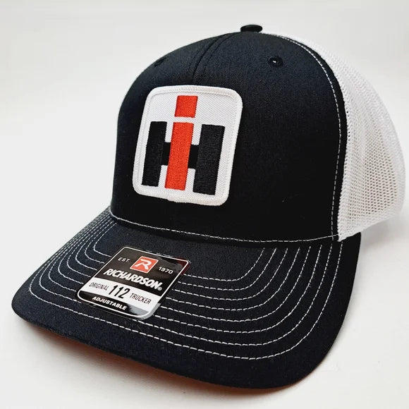 International Harvester Richardson 112 Trucker Mesh Snapback Cap Hat Black