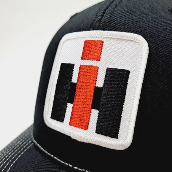 International Harvester Richardson 112 Trucker Mesh Snapback Cap Hat Black