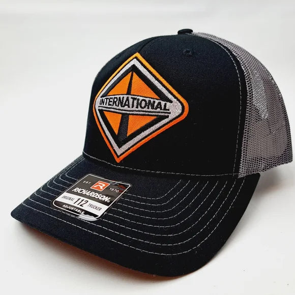 International Tractor Richardson 112 Trucker Mesh Snapback Cap Hat Black
