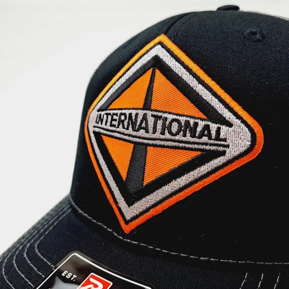 International Tractor Richardson 112 Trucker Mesh Snapback Cap Hat Black