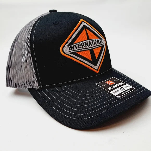 International Tractor Richardson 112 Trucker Mesh Snapback Cap Hat Black