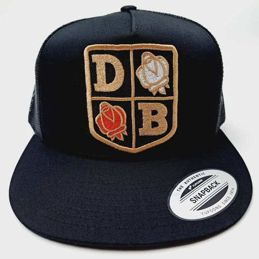 David Brown Tractor Embroidered Patch Flat Bill Trucker Mesh Snapback Cap Hat