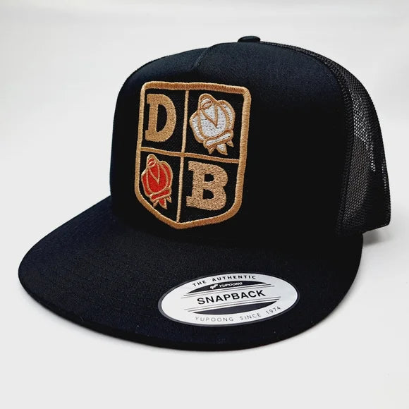 David Brown Tractor Embroidered Patch Flat Bill Trucker Mesh Snapback Cap Hat