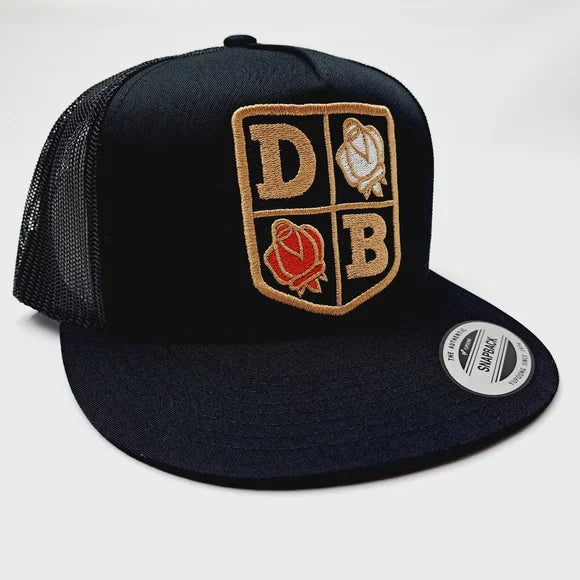 David Brown Tractor Embroidered Patch Flat Bill Trucker Mesh Snapback Cap Hat