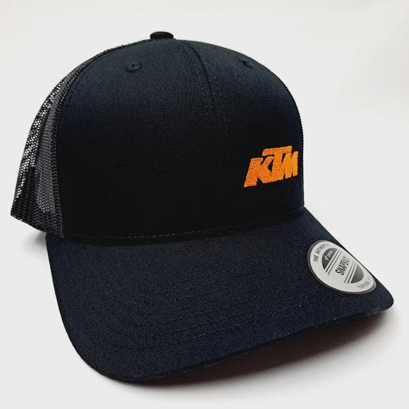 KTM Racing Embroidered Curved Bill Trucker Mesh Snapback Cap