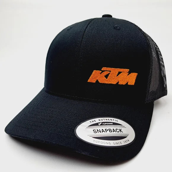KTM Racing Embroidered Curved Bill Trucker Mesh Snapback Cap