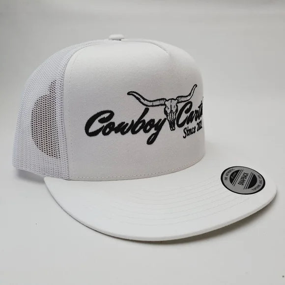 Cowboy Cartel Flat Bill Trucker Mesh Snapback White Yupoong 6006