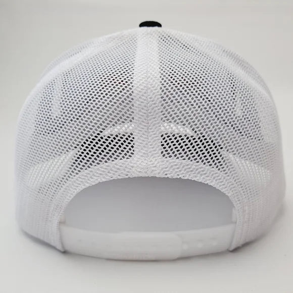 Rubicon 392 Richardson 112 Trucker Mesh Snapback Hat Cap Black & White