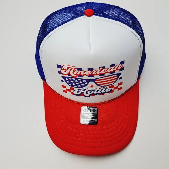 American Hottie Women's Foam Trucker Mesh Snapback Cap Hat Multicolor