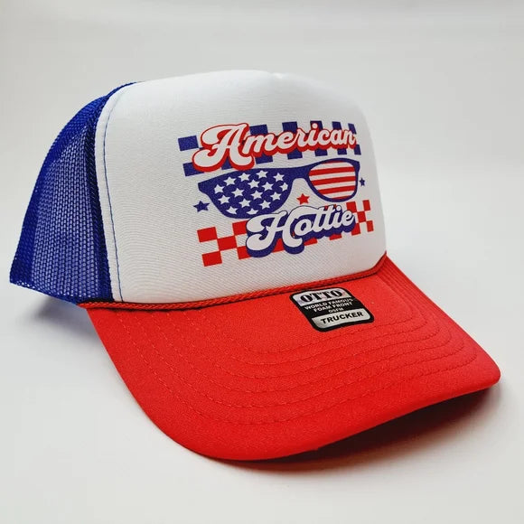 American Hottie Women's Foam Trucker Mesh Snapback Cap Hat Multicolor