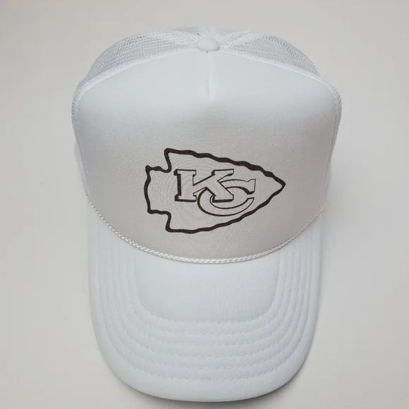 Kansas City Chiefs Foam Trucker Mesh Snapback Cap Hat White New