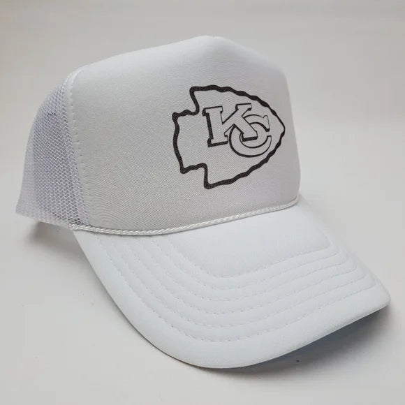 Kansas City Chiefs Foam Trucker Mesh Snapback Cap Hat White New