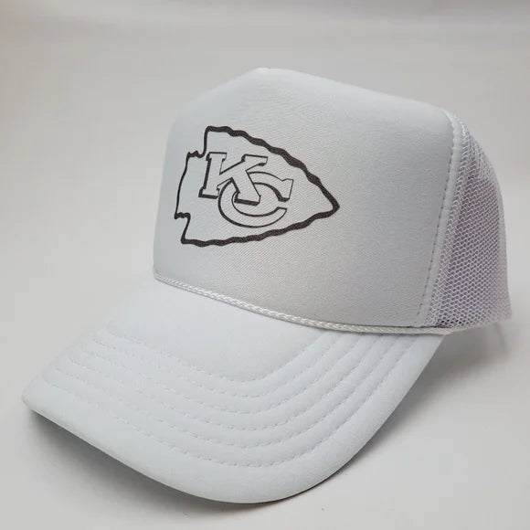 Kansas City Chiefs Foam Trucker Mesh Snapback Cap Hat White New