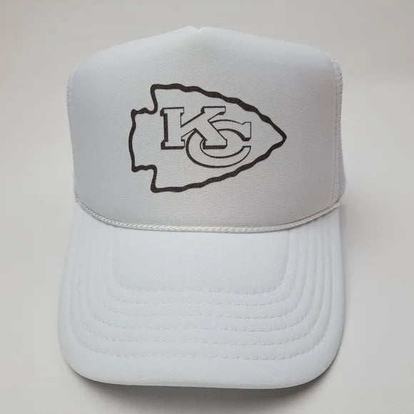 Kansas City Chiefs Foam Trucker Mesh Snapback Cap Hat White New