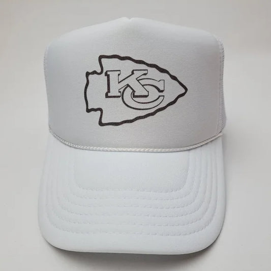 Kansas City Chiefs Foam Trucker Mesh Snapback Cap Hat White New