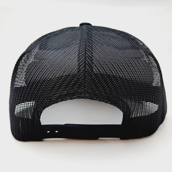 Whiskey Business Flat Bill Trucker Mesh Snapback Cap Black