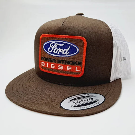 Ford Diesel Embroidered Patch Flat Bill Mesh Trucker Snapback cap hat