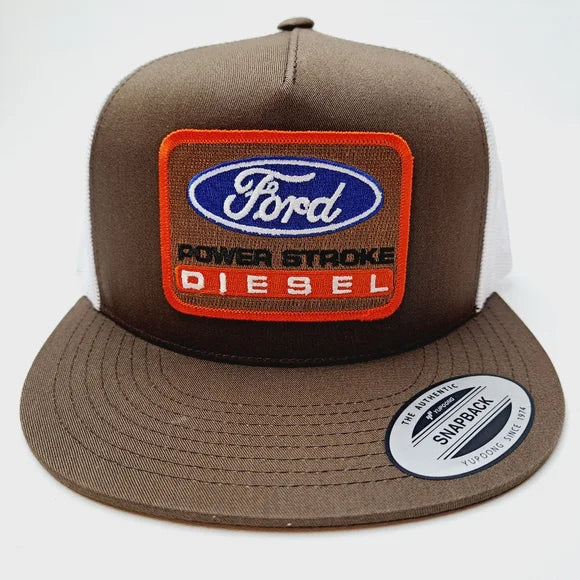 Ford Diesel Embroidered Patch Flat Bill Mesh Trucker Snapback cap hat