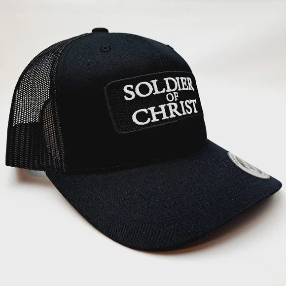 Soldier of Christ Embroidered Patch Curved bill Trucker Mesh Snapback Cap