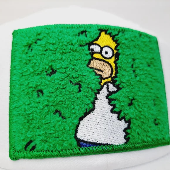 Homer Hiding in bushes chenille embroidered patch relaxed cotton OAK