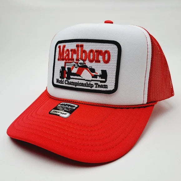 Marlboro Formula One Embroidered Patch Trucker Mesh Snapback Cap Hat Foam
