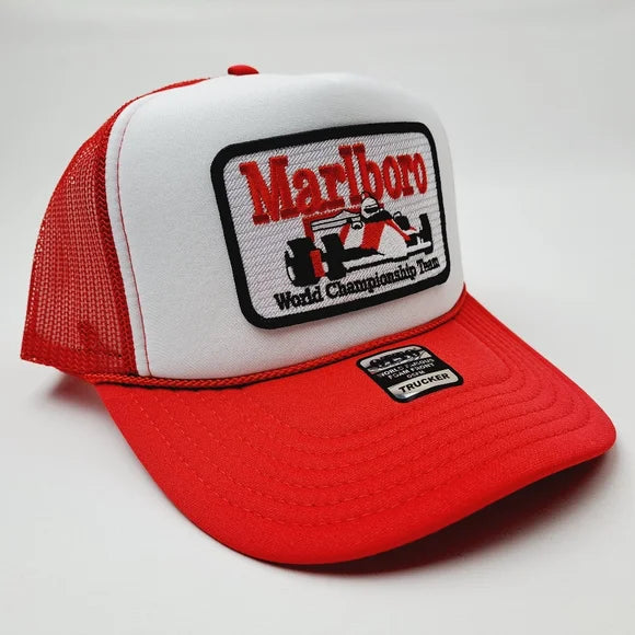 Marlboro Formula One Embroidered Patch Trucker Mesh Snapback Cap Hat Foam