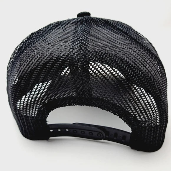 Hoosier Racing Tires Embroidered Patch Trucker Mesh Snapback Hat Cap Black