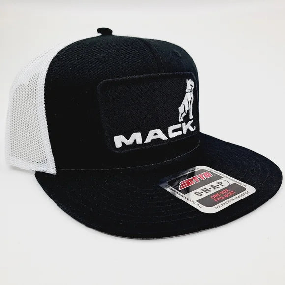 Otto Hat Cap Flat Bill Trucker Mack Trucks Embroidered Patch Black