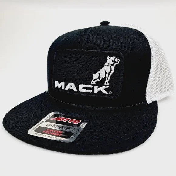 Otto Hat Cap Flat Bill Trucker Mack Trucks Embroidered Patch Black