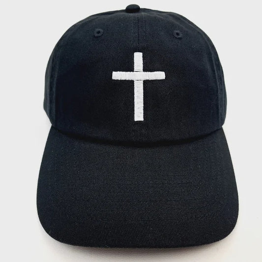 Christian Cross Crucifix Jesus Relaxed Cotton Cap Hat Black