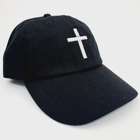 Christian Cross Crucifix Jesus Relaxed Cotton Cap Hat Black