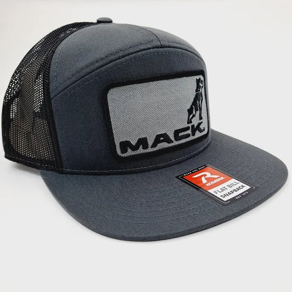Richardson 168 7 Panel Hat Cap Flat Bill Trucker Mack Trucks Embroidered Patch