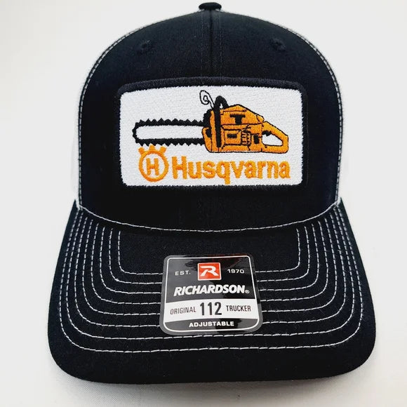 Husqvarna Chainsaws Embroidered Patch Richardson 112 Trucker Mesh Snapback Cap