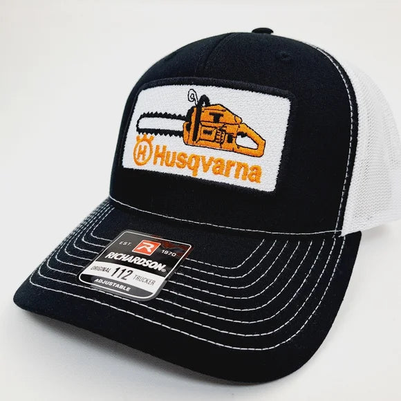 Husqvarna Chainsaws Embroidered Patch Richardson 112 Trucker Mesh Snapback Cap