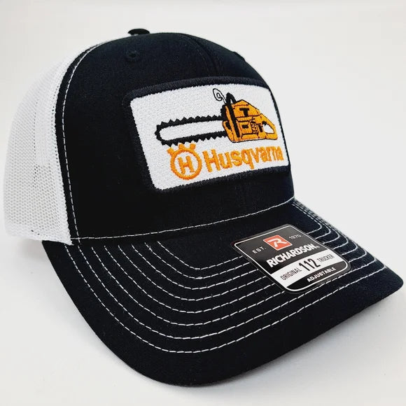 Husqvarna Chainsaws Embroidered Patch Richardson 112 Trucker Mesh Snapback Cap
