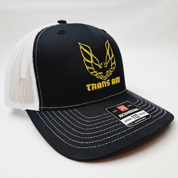 Trans Am Firebird Trucker Mesh Snapback Curved Bill Hat Cap Black